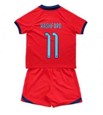 England Marcus Rashford #11 Replika Babytøj Udebanesæt Børn VM 2022 Kortærmet (+ Korte bukser)